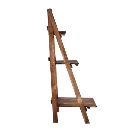 Növénylépcsők, Virágpolc 3 lépcsős 80 x 37 x 93 cm, fenyőfa Sötétbarna