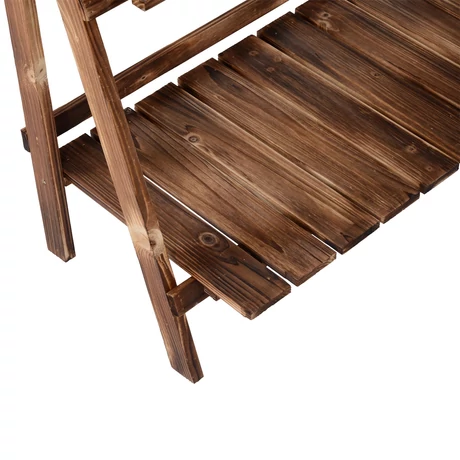 Növénylépcsők, Virágpolc 3 lépcsős 80 x 37 x 93 cm, fenyőfa Sötétbarna
