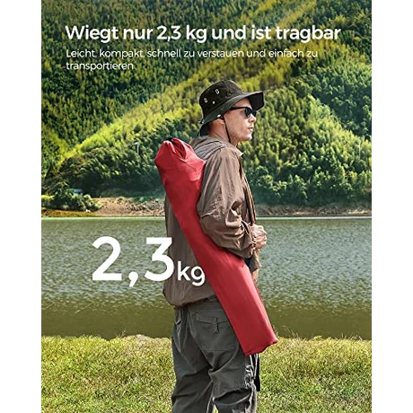 2 db összecsukható kempingszék, karfával és pohártartóval, stabil szerkezet, max. Teherbírás 120 kg, piros