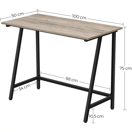 Íróasztal, számítógépasztal 100 cm szürke és fekete