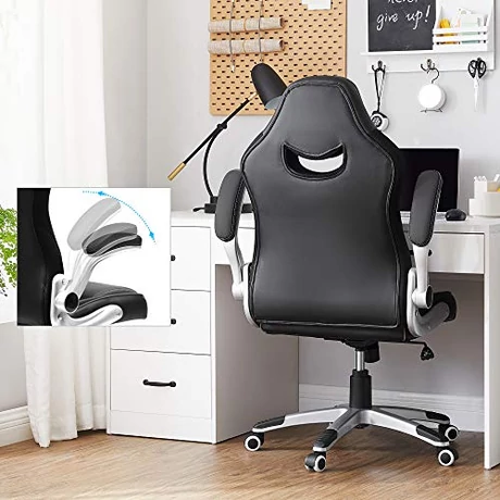 irodai szék, ergonomikus forgószék, felhajtható karfás, fekete