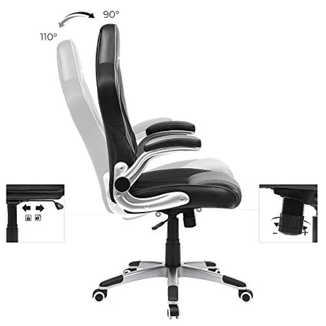 irodai szék, ergonomikus forgószék, felhajtható karfás, fekete