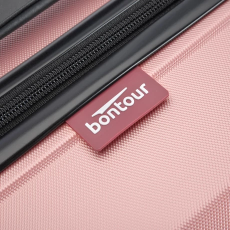 BONTOUR “Wave” 3 db-os Duplakerekes Bőrönd Szett, TSA zárral, RoseGold
