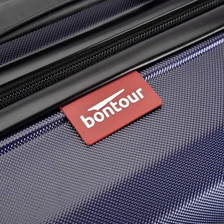 BONTOUR “WAVE” közepes Duplakerekes Gurulós bőrönd, kék, M méretű