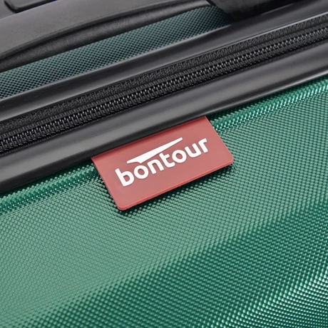 BONTOUR “WAVE” közepes Duplakerekes Gurulós bőrönd, Dzsungelzöld, M méretű