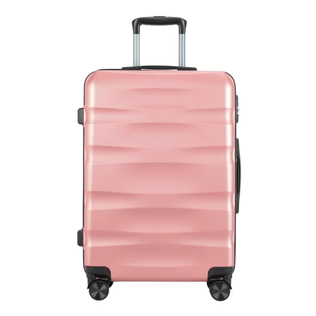 BONTOUR “WAVE” közepes Duplakerekes Gurulós bőrönd, Rose Gold, M Méretű