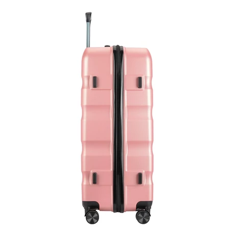 BONTOUR “Wave” Nagy Duplakerekes Gurulós bőrönd számzárral, Rose Gold, L méretű
