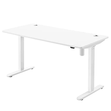 Elektromosan állítható magasságú íróasztal, 70 x 140 x (73-114) cm,  acélvázas, fehér