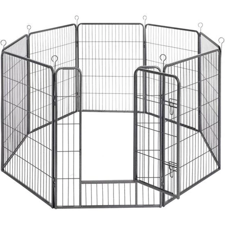 Kutya kennel, kutyaketrec 77x 100cm, kültéri kisállat kifutó, fekete Outlet