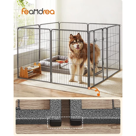 Kutya kennel, kutyaketrec 77x 100cm, kültéri kisállat kifutó, fekete Outlet