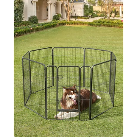 Kutya kennel, kutyaketrec 77x 100cm, kültéri kisállat kifutó, fekete Outlet