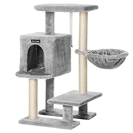 Macska kaparóafa, kis macska ház 84 cm, világosszürke