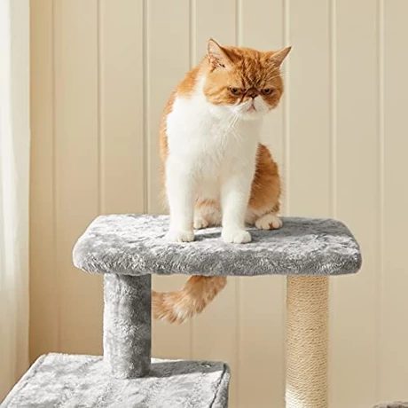 Macska kaparóafa, kis macska ház 84 cm, világosszürke