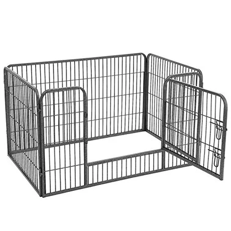 Kutya kennel, kutyaketrec ,4 részes szobakennel, szürke