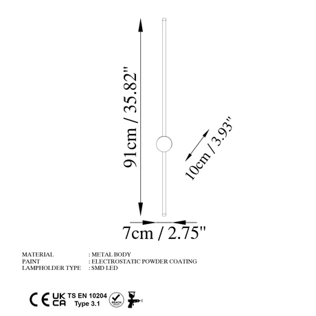 Fali lámpa, Sword - 13484