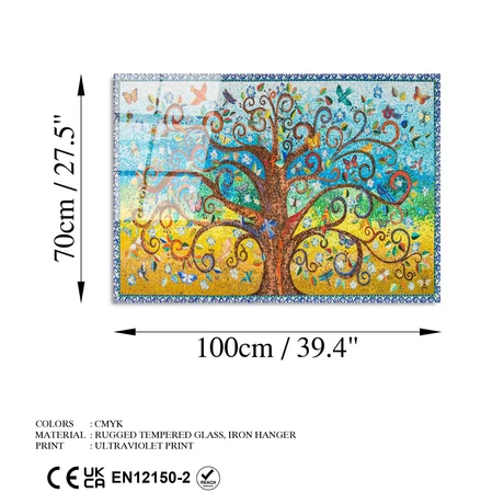 Edzett üveg falikép dekoráció, UV-211 70 x 100