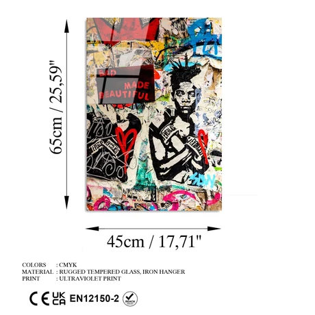 Edzett üveg falikép dekoráció, UV-495 45 x 65