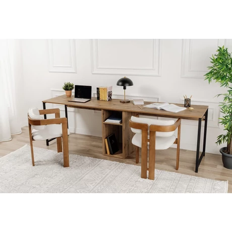 Íróasztal Twin Study Desk - Atlantic Pine, Fekete
