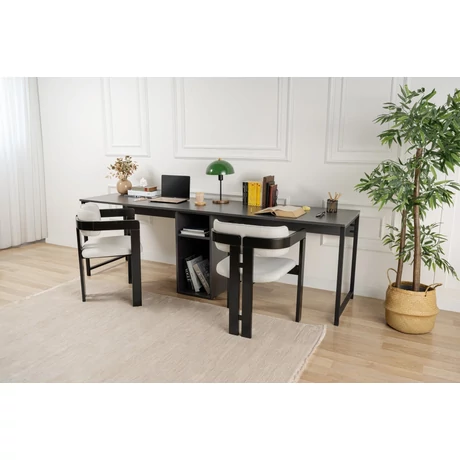 Íróasztal Twin Study Desk - Antracit, Fekete