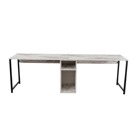 Íróasztal Twin Study Desk - Freesia Marble, Fekete
