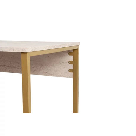 Íróasztal Twin Study Desk - Travertine, Arany