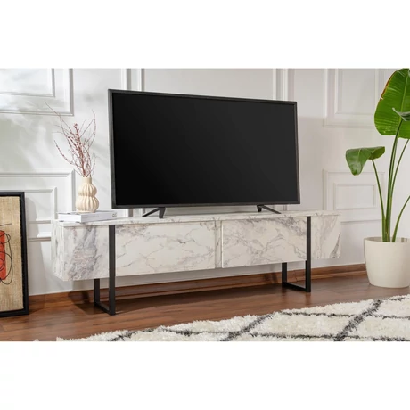 TV szekrény Serenity - Fressia Marble, Fekete