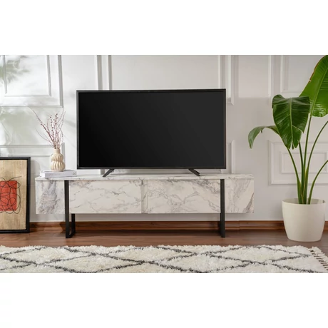 TV szekrény Serenity - Fressia Marble, Fekete