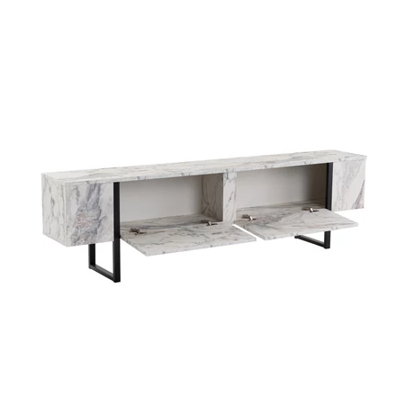 TV szekrény Serenity - Fressia Marble, Fekete