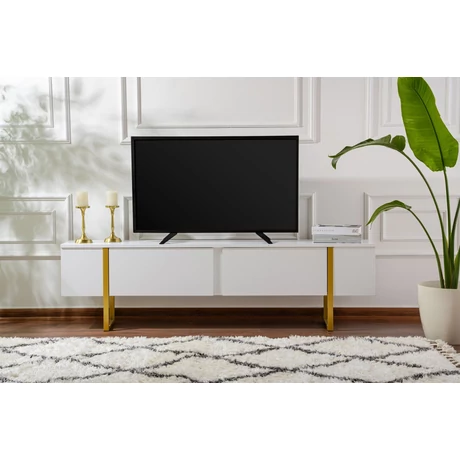 TV szekrény Serenity - Fehér, Arany