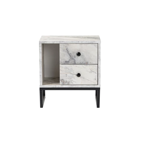 Éjjeliszekrény Glimmer - Fressia Marble, Fekete