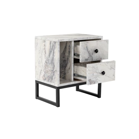 Éjjeliszekrény Glimmer - Fressia Marble, Fekete
