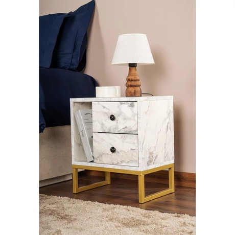 Éjjeliszekrény Glimmer - Fressia Marble, Arany