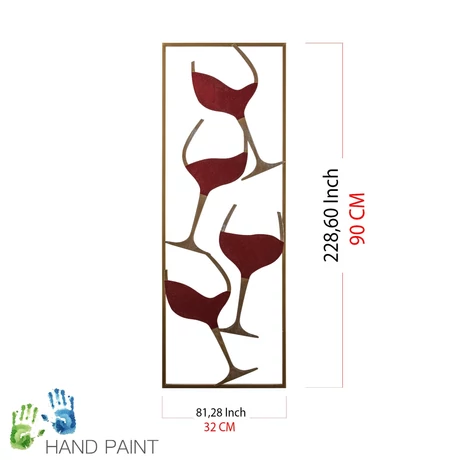 Fém fali dekoráció, Wine - 2