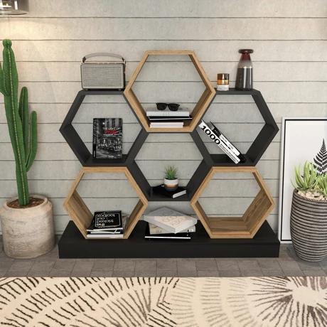 könyvespolc Cicek - Black, Oak