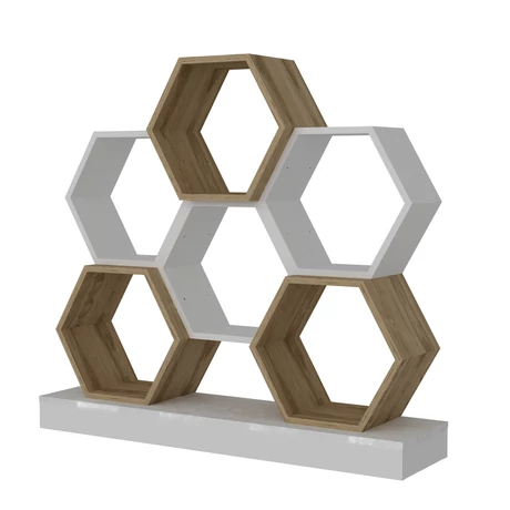könyvespolc Cicek - White, Oak
