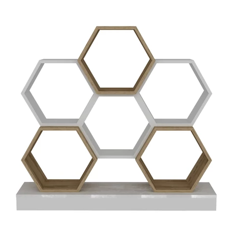 könyvespolc Cicek - White, Oak