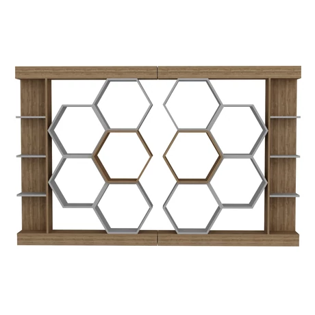 könyvespolc Sueno - White, Walnut