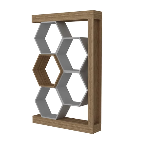 könyvespolc Artemis - Walnut, White