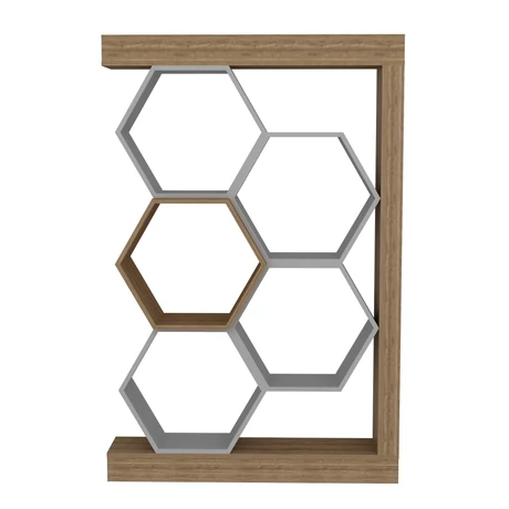 könyvespolc Artemis - Walnut, White
