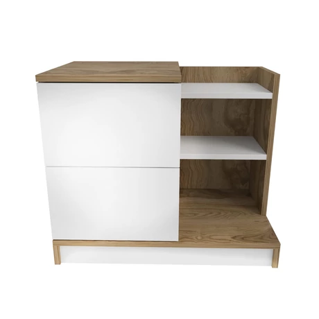Éjjeliszekrény Rena - White, Walnut