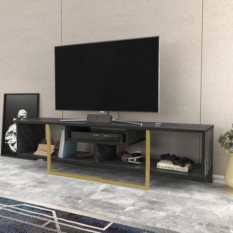 TV szekrény Asal 150 - Black, Gold