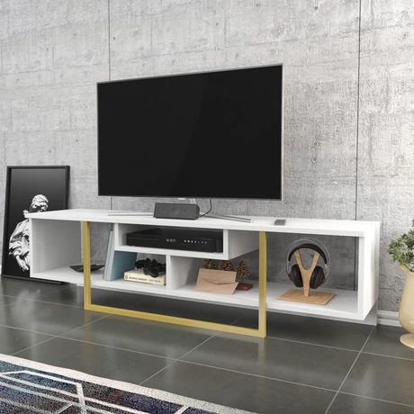 TV szekrény Asal 150 - White, Gold