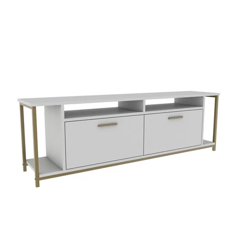TV szekrény Omar - White, Gold