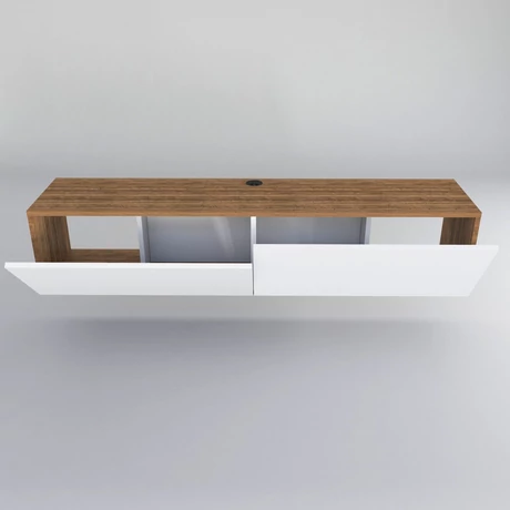 TV szekrény Poling - White, Walnut