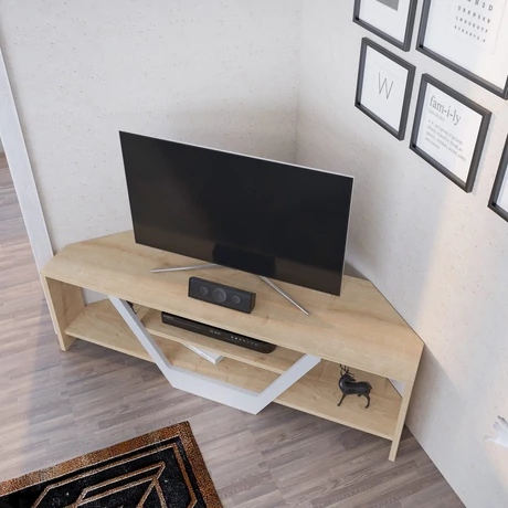 TV szekrény Sares - Oak, White