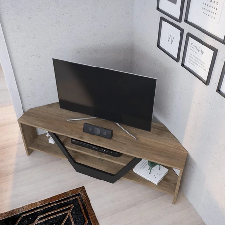 TV szekrény Sares - Walnut, Black