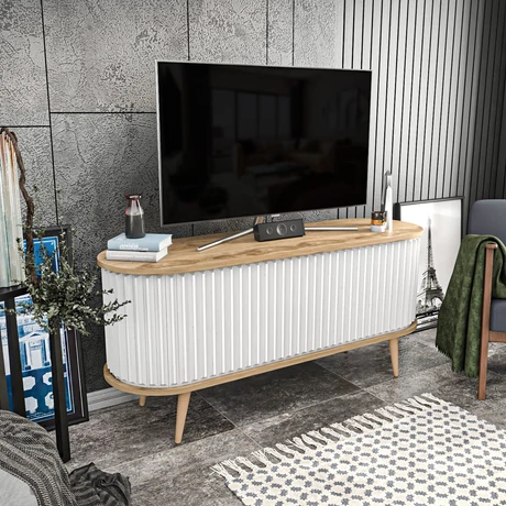 TV szekrény Stor - Oud Oak, White