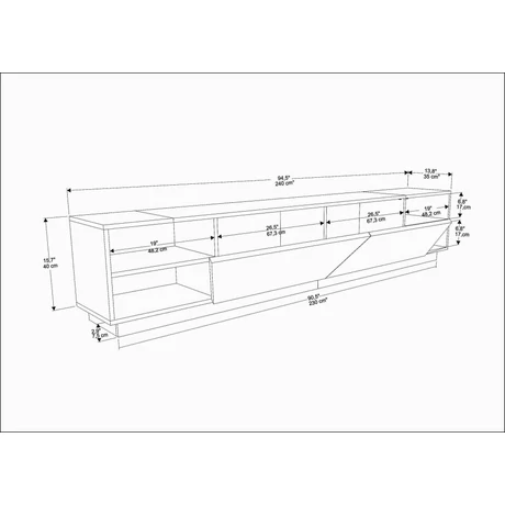 TV szekrény Rhodes - Oak, Anthracite