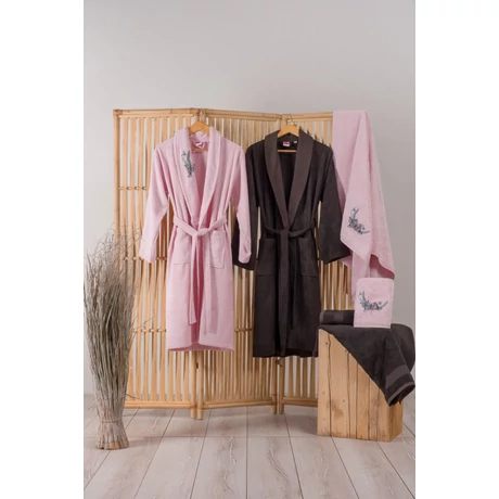 Fürdőköpeny Szett 3D - Pink, Antracit