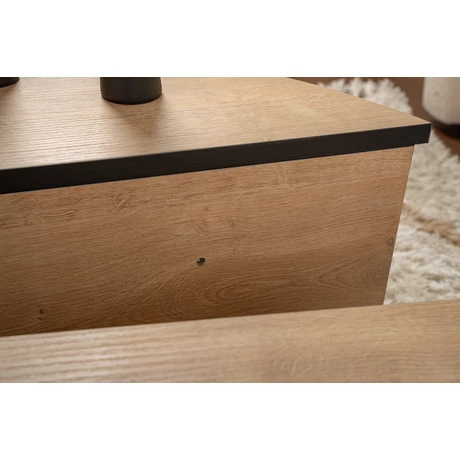 Dohányzóasztal Orion - Honey Oak, Fekete